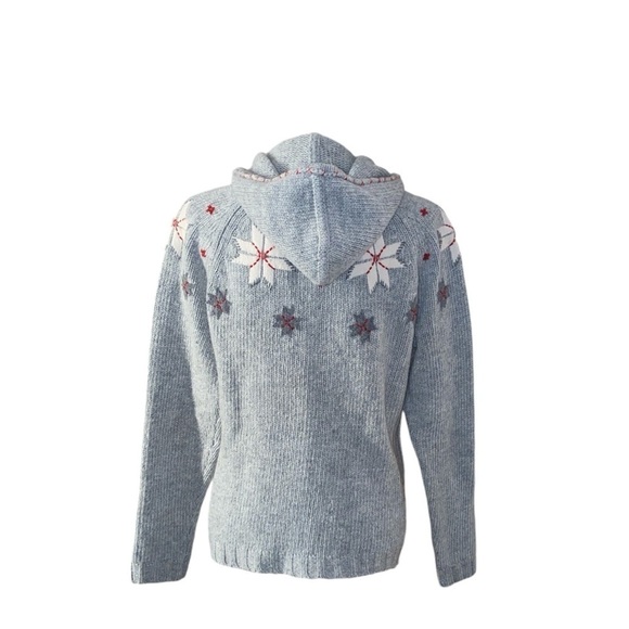 Eddie Bauer Wool Blend Hooded Cardigan Sweater | Sz L - Picture 3 of 4